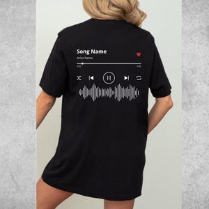 Back Print Custom Song Name Artist Name Shirt, Custom Song Name T-Shirt, Music Player Tee, Music Lover Gift, Musician Shirt