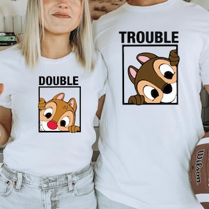 Chip And Dale Shirt, Family Matching Tee, Double Trouble Shirt, Disney Couple Tshirts, Sibling Shirt, Brother Shirt