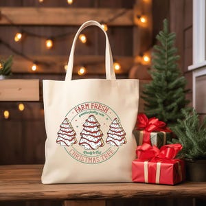 Farm Fresh Christmas Tree Tote Bag, Christmas Tote Bag, Christmas Party Bags, Christmas Gift Bag, Christmas Gift