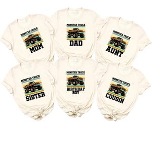 Monster Truck Birthday T-Shirt, Monster Truck Birthday Tees,Truck Birthday Boy Shirt,Custom Monster Truck Birthday Family Matching Shirts,
