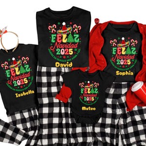 Custom Feliz Navidad 2025 Shirt, Personalized Spanish Christmas Family Matching Tee, Spanish Merry Christmas 2025 Sweatshirt,