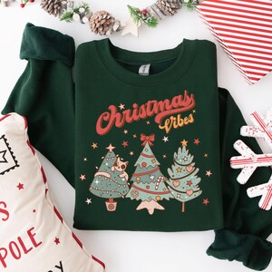 Christmas Vibes Tree Sweatshirt, Cute Christmas Hoodie, Funny Christmas Shirt, Family Matching Shirt, Kids and Adult Sweater, Christmas Gift
