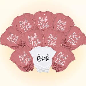 Bride And Bride Tribe Matching Shirt, Bachelorette Party, Bride Tribe Bride Shirt, Bride Team T-Shirt, Bridal Party Tees, Wedding Party Top