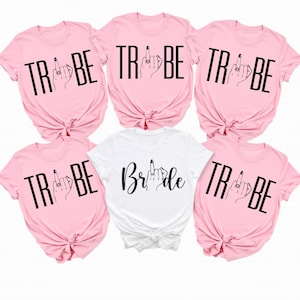 Bride Tribe Bachelorette Party T-Shirt, Bride Shirt, Bride Team TShirt, Middle Finger Funny Bridal Shower Gift, Wedding Party Shirts
