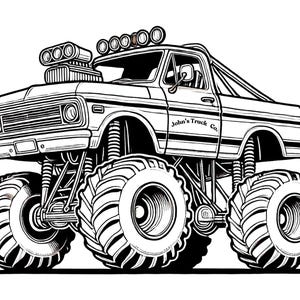 Kids Monster Truck Birthday Coloring Sheets