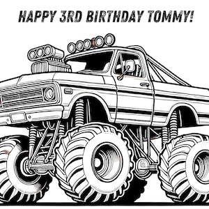 Kids Monster Truck Birthday Coloring Sheets
