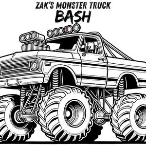 Kids Monster Truck Birthday Coloring Sheets