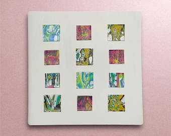 Polymer Clay wall art - wall sculpture decor - colorful - Ceramic art