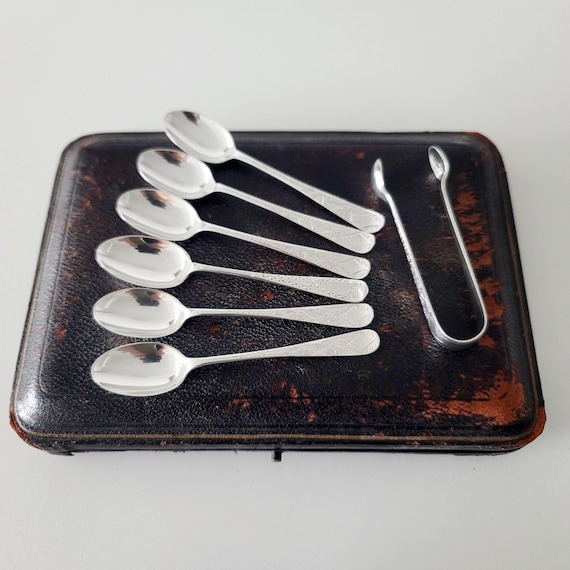 アンティーク スターリングシルバー ティースプーン シュガートング