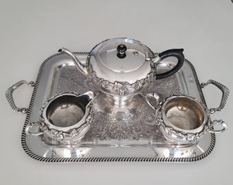 Early 20th century Victorian silver-plated tea set No:DS036