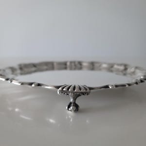 Antique Solid Silver Tray by Goldsmiths & Silversmiths Co | 1928 London Rococo Footed Salver | 27cm, 606g | SS059