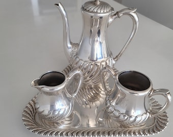 19th century famous American silverware manufacturing company 4-layer silver plating technology 4-piece tea set coffee set No:DS035
