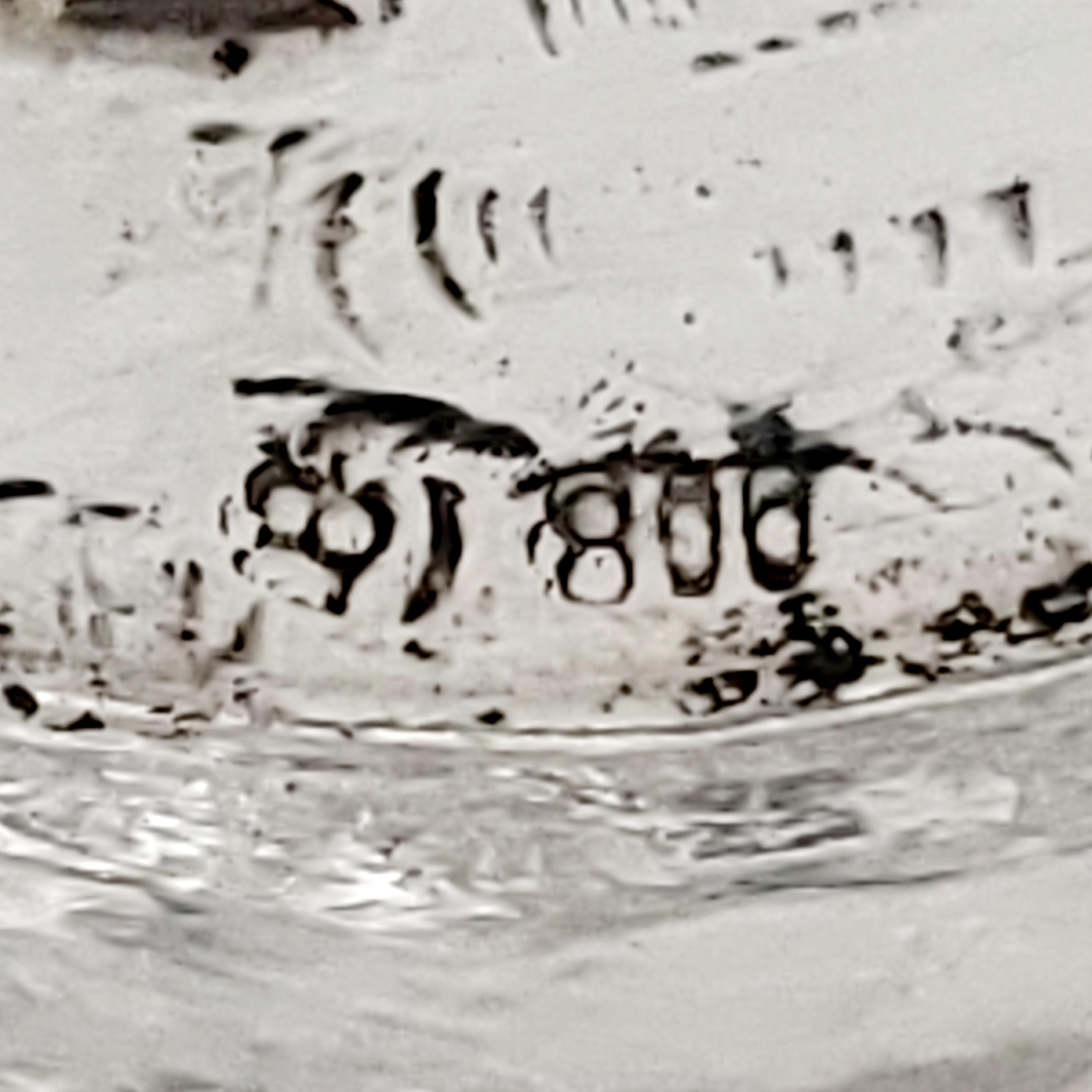 アンティークドイツ製800シルバー製ピアスバスケット（天使の場面付き