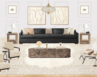 Full Virtual Interior Design Service, Includes Inspiration Board, Moodboard, Floor Plan, and Shopping Guide with Shoppable Links, E-Design