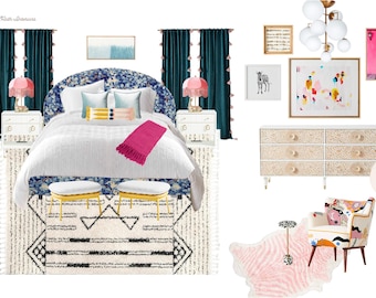 Full Virtual Interior Design Service, Includes Inspiration Board, Moodboard, Floor Plan, and Shopping Guide with Shoppable Links, E-Design