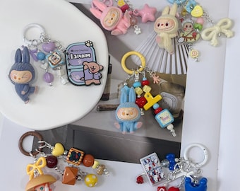 Kawaii Beaded Keychain: La-bubu & Mo-lly Inspired Bag Charm