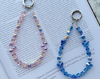 Pulsera con dije para teléfono hecha a mano con cuentas de cristal