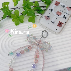 Handgemachte Rosa Kristall Perlen Handy Charm Armband