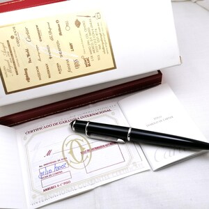 Nos Pencil Cartier Diabolo Platinum Sapphire Cabochon Pencil ST180012 Cartier Diabolo Pencil 0.7 mm Black Resin Original New in Box .