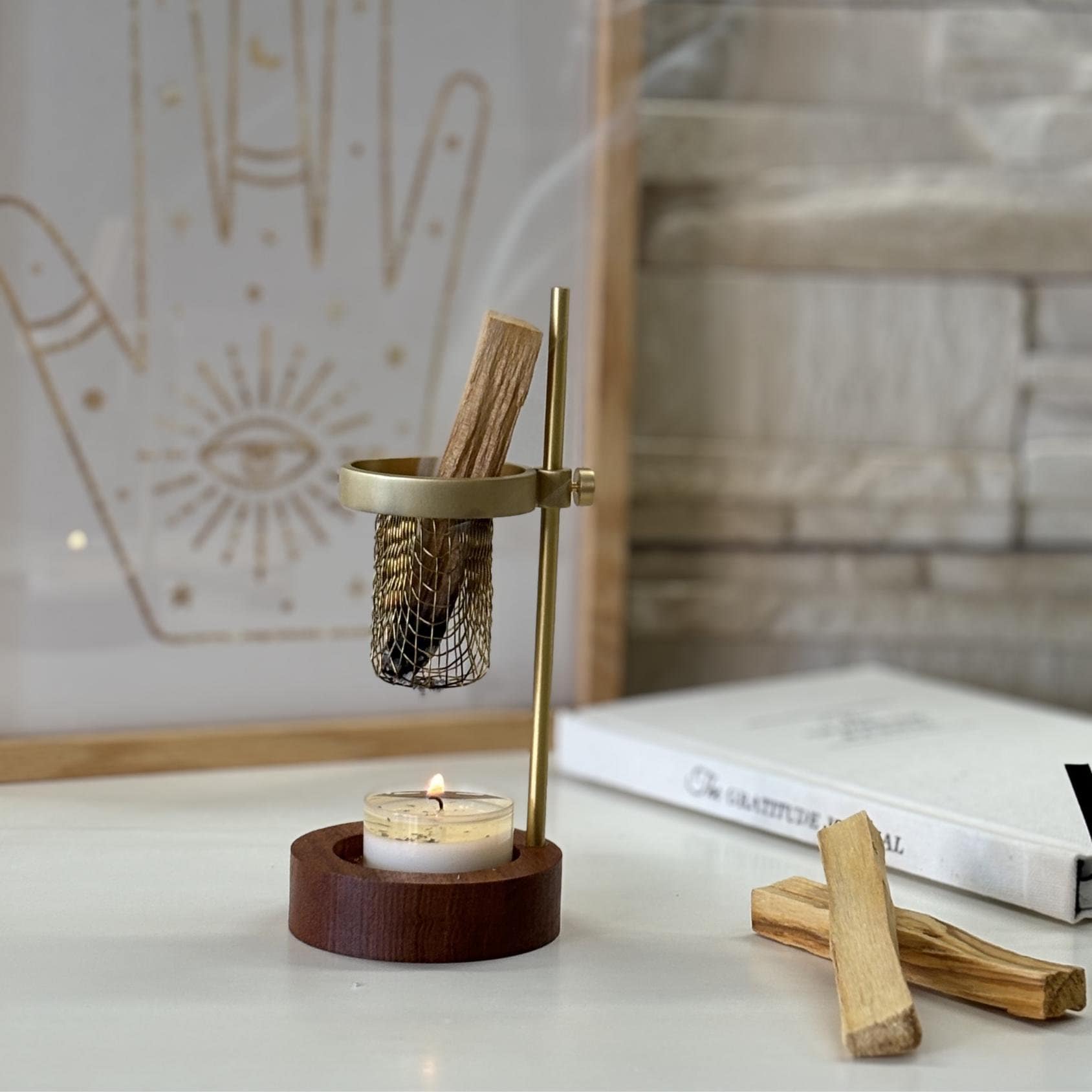 Palo Santo Burner, Incense Burner, Palo Santo Holder, Adjustable