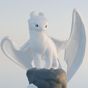 Light Fury STL 3D-utskriftsmodell HTTYD (Inkluderar delad version)