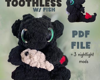 Modèle au crochet édenté : peluche inspirée de HTTYD (téléchargement PDF)