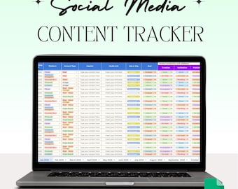 Social Media Content Calendar, Google Sheet Social Media Tracker, Content Planner Social Media Manager, Instagram Calendar Google Sheets,