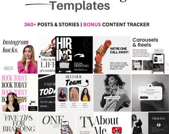 360+ Social Media Manager Instagram Templates, SMM Canva Templates, Social Media Manager Kit Bundle, IG templates Social Media Manager