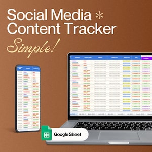Social Media Content Calendar, Google Sheet Social Media Tracker, Content Planner Social Media Manager, Instagram Calendar Google Sheets,