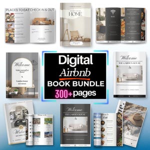 Digital Airbnb Bundle Template, Printable Airbnb Welcome Sign Bundle, Airbnb Welcome Book Bundle, Airbnb Host Editable Bundle, Vrbo Template