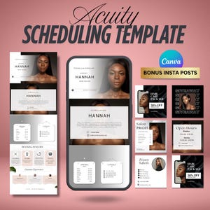 Acuity-planningssjabloon voor kappers, Canva Acuity-planningssjabloon voor schoonheidssalon, Acuity-planningssjabloon voor kapsalon