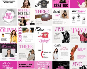 Plantillas de Instagram para gestores de redes sociales, plantillas de Canva para publicaciones de gestores de redes sociales, plantillas de Canva para Instagram y coach de SMM.