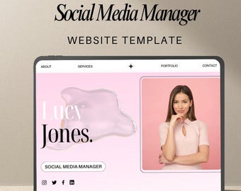 Pink Social Media Manager Website Template • Canva Website For Coaches & SMM • Portfolio Website Template for UGC and Content Creators •