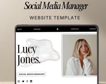 Plantilla web para gestores de redes sociales • Sitio web de Canva para coaches y SMM • Plantilla web de portafolio para creadores de contenido y UGC •