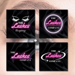 DIY Lash Tech Logo Canva, Lash Logo Template For Businesses, Lash Business Logo Template, Beauty Lash Logo Design, Boutique Logo Design