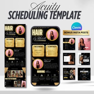 Acuity-planningssjabloon voor kappers, Canva Acuity-planningssjabloon voor schoonheidssalon, Acuity-planningssjabloon voor kapsalon