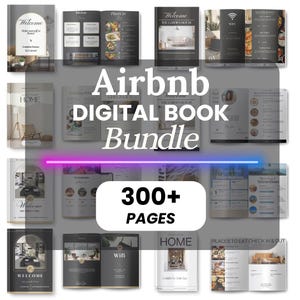 Digital Airbnb Bundle Template, Printable Airbnb Welcome Sign Bundle, Airbnb Welcome Book Bundle, Airbnb Host Editable Bundle, Vrbo Template