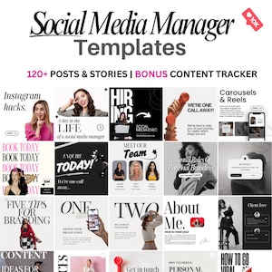 Social Media Manager Instagram Templates, SMM Canva Templates, Social Media Manager Kit Bundle, IG templates Social Media Manager