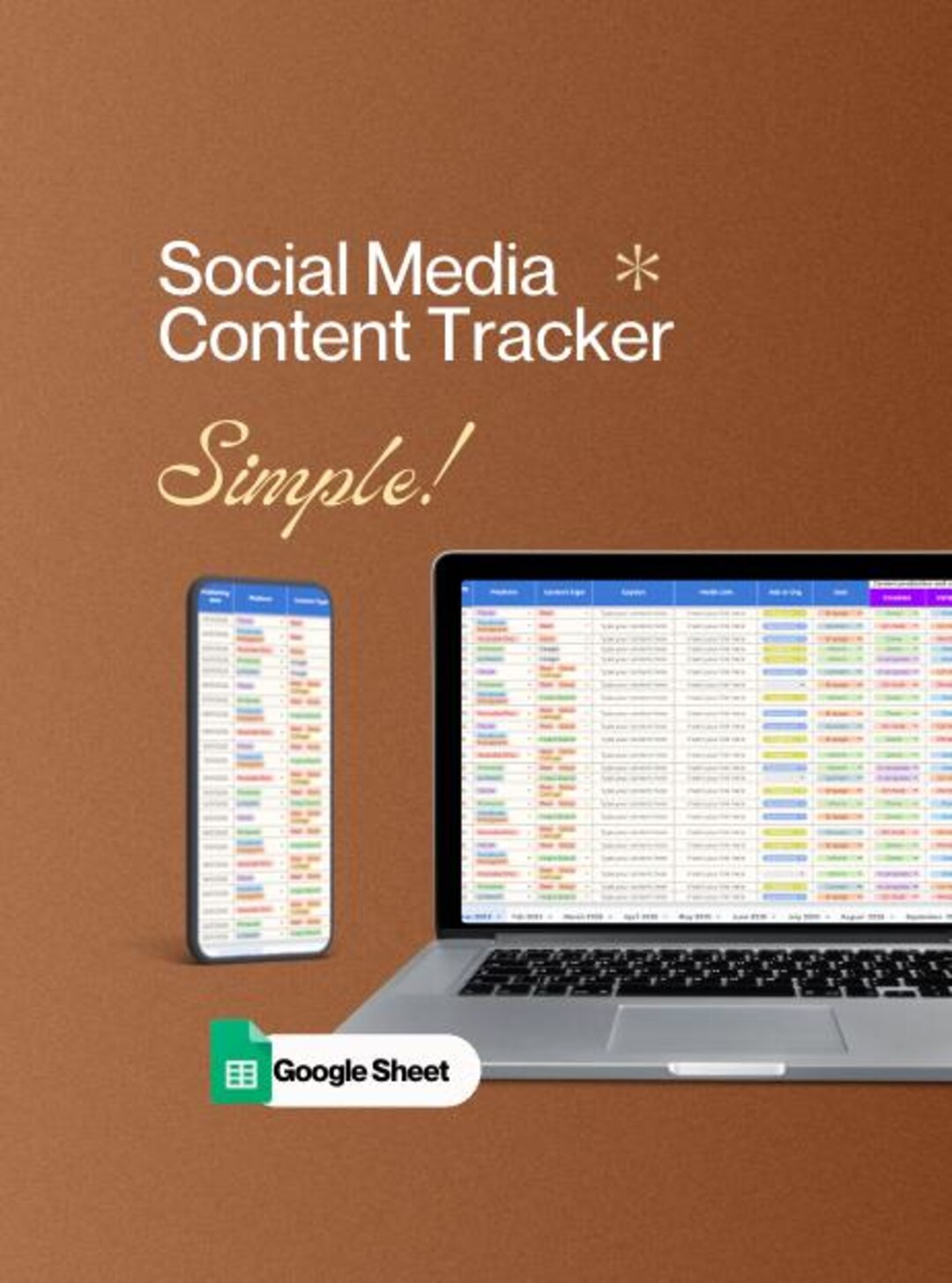 2026 Social Media Content Calendar, Google Sheet Social Media Tracker, Content Planner Social ...