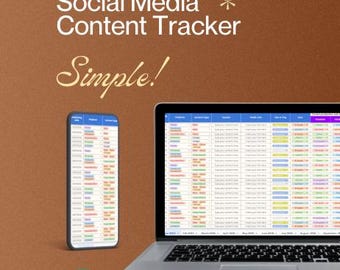 2026 Social Media Content Calendar, Google Sheet Social Media Tracker, Content Planner Social Media Manager (Digital download)