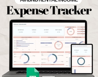 Airbnb income and expense tracker spreadsheet, rental property tracker, expenses tracker for rental properties, property management tracker