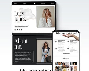 Plantilla web para gestores de redes sociales • Sitio web de Canva para coaches y SMM • Plantilla web de portafolio para creadores de contenido y UGC •