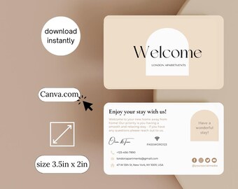 Modello di biglietto di benvenuto Airbnb, biglietto di benvenuto personalizzato per gli host, biglietto di benvenuto Airbnb stampabile, modelli di benvenuto Airbnb e Vrbo, biglietto di vacanza