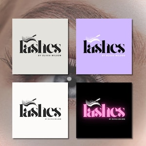 DIY Lash Tech Logo Canva, Lash Logo Template For Businesses, Lash Business Logo Template, Beauty Lash Logo Design, Boutique Logo Design
