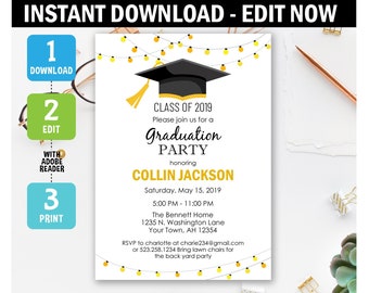 Invitations Graduation Etsy