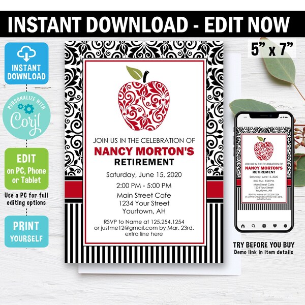 Teacher Retirement Invitation - Etsy