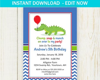 gator invitation etsy