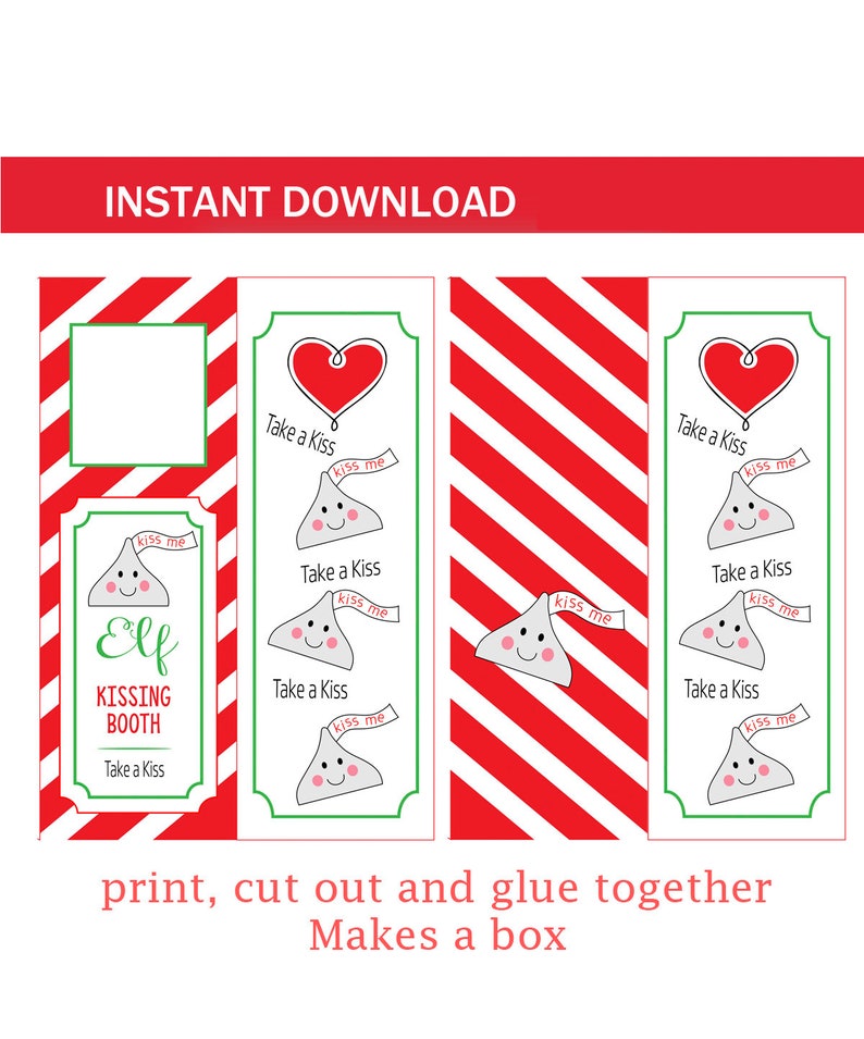Elf On The Shelf Kissing Booth Free Printable