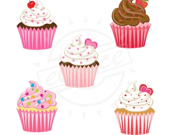 Cupcake Clipart Digital for scrapbooking, stationery, etc Instant download