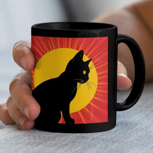 Cat Lover Gift Mug for Cat Enthusiast Cute Retro Cat Owner Home Decor Kitchen Mug Gift For Cat Mom Cat Dad Office Mug Birthday Gift